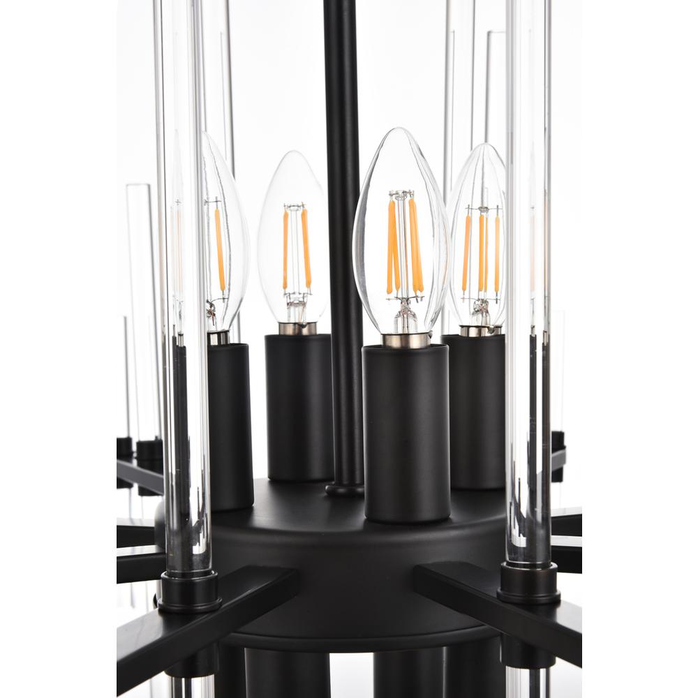 Sienna 27 inch crystal rod pendant in black