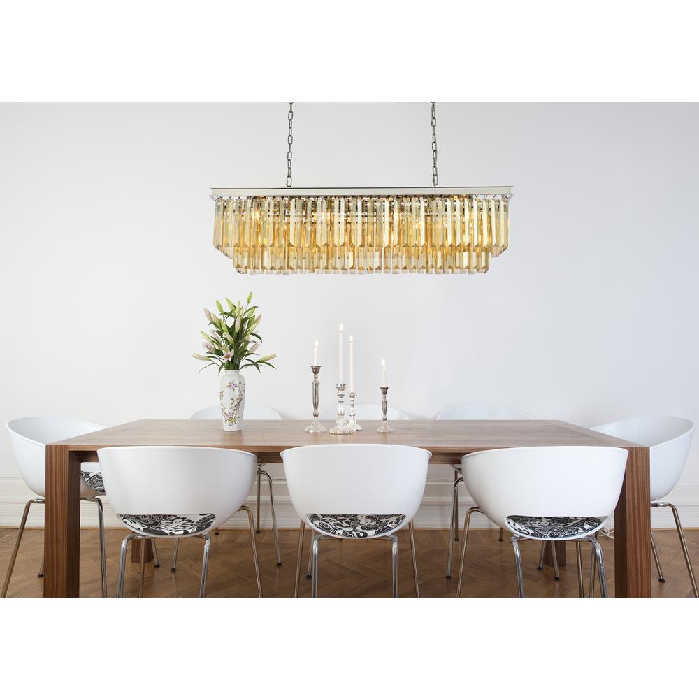 Sydney 12 light polished nickel Chandelier Golden Teak (Smoky) Royal Cut Crystal