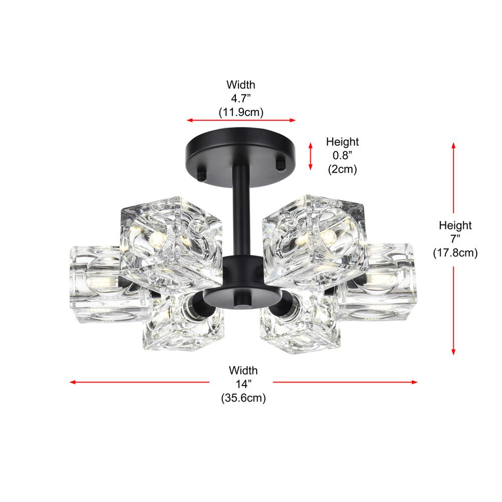 Lyra 14 inch Flush Mount in Black