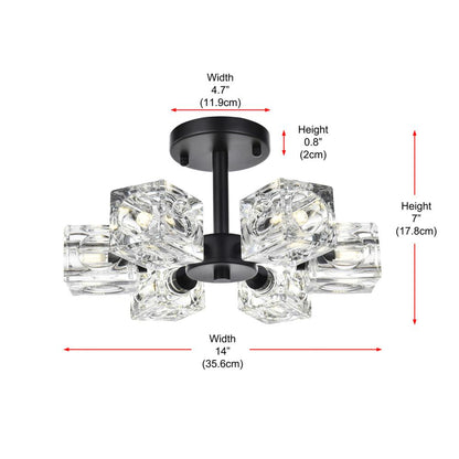Lyra 14 inch Flush Mount in Black