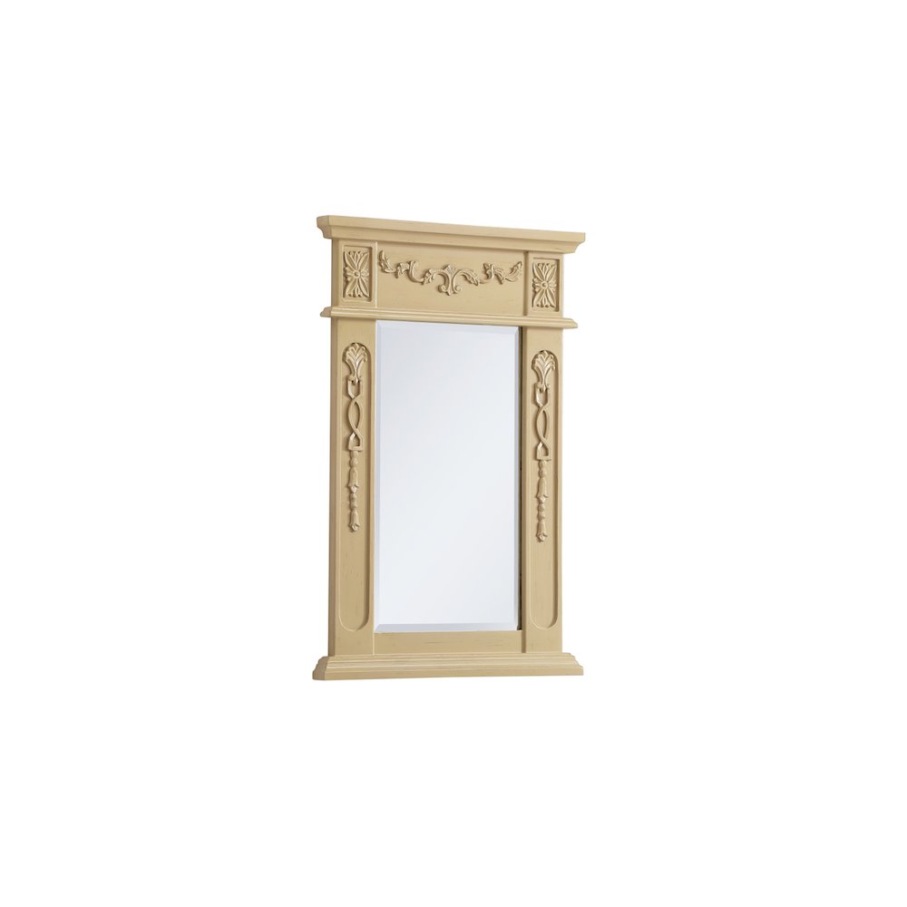 Wood Frame Mirror 18 Inch X 28 Inch In Light Antique Beige