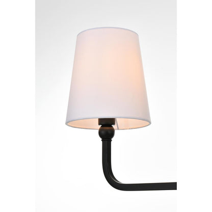 Colson 3 light Black and Clear Bath Sconce