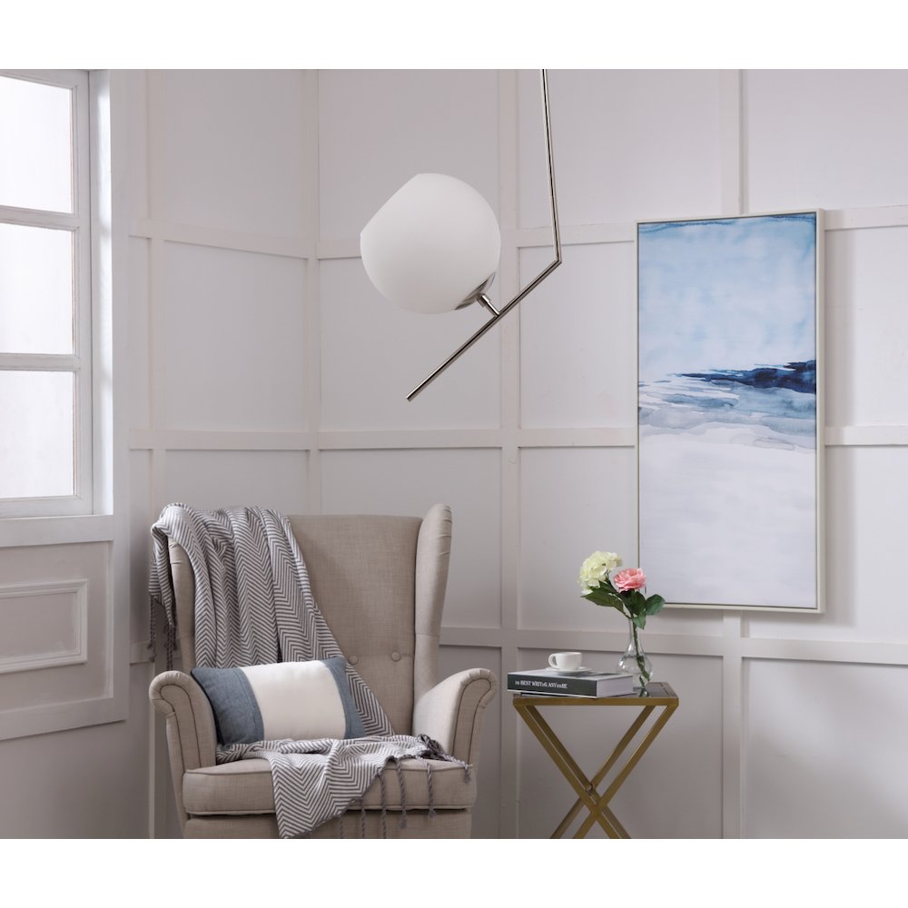 Ryland 1 Light Chrome And Frosted White Glass Pendant