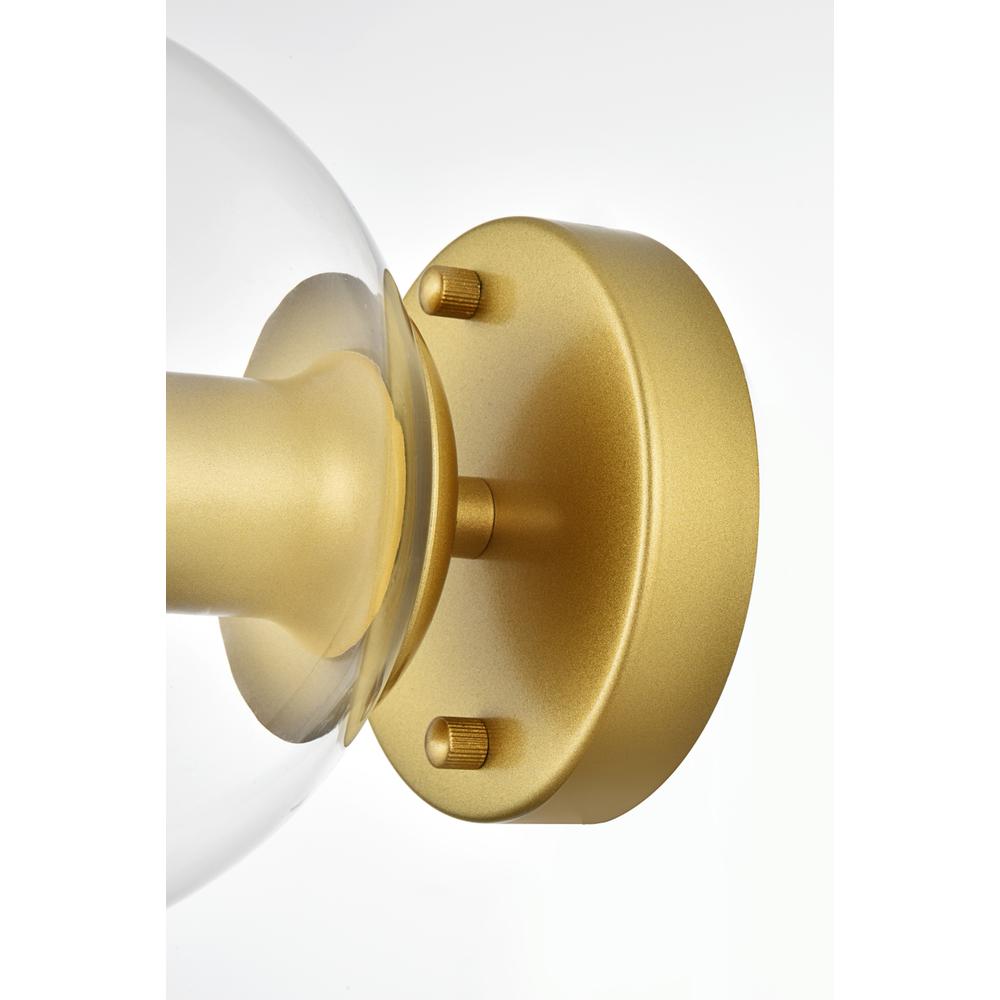 Rogelio 1 light Brass and Clear Bath Sconce