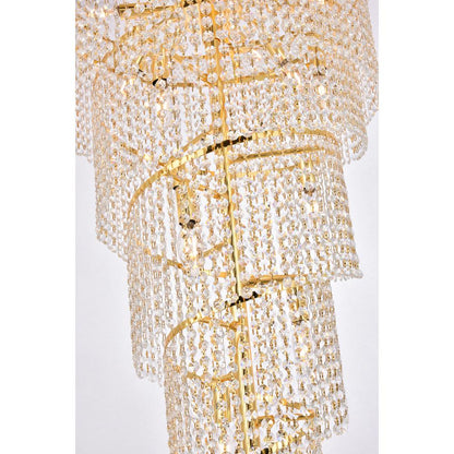 Spiral 22 light Gold Chandelier Clear Royal Cut Crystal