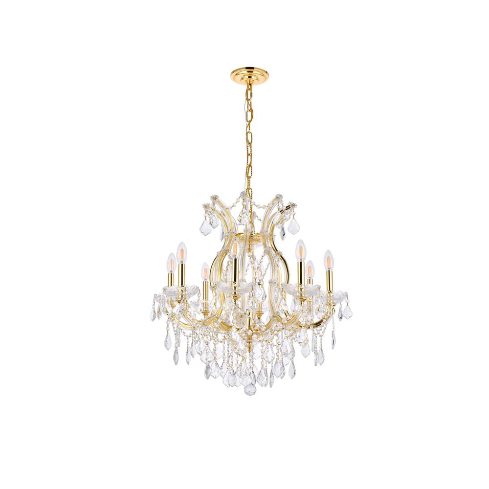 Maria Theresa 9 light Gold Chandelier Clear Royal Cut Crystal