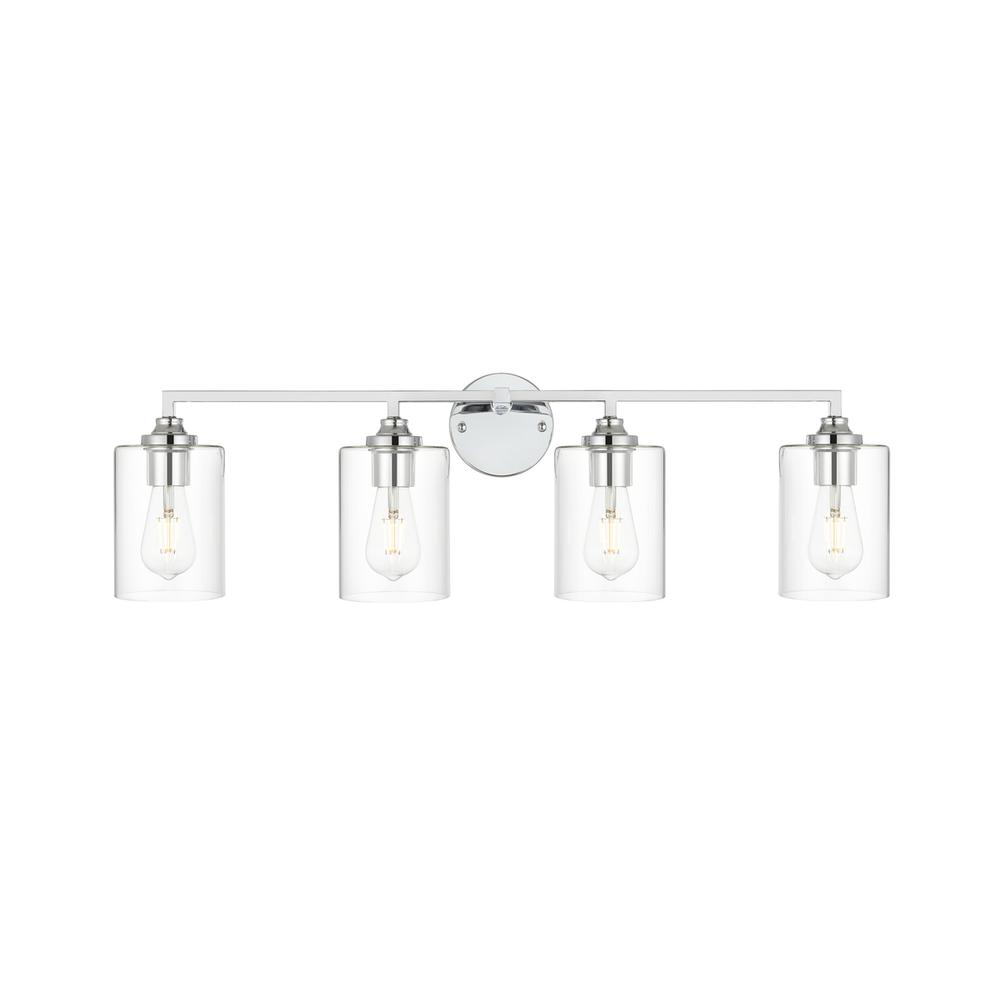 Mayson 4 light Chrome and Clear Bath Sconce