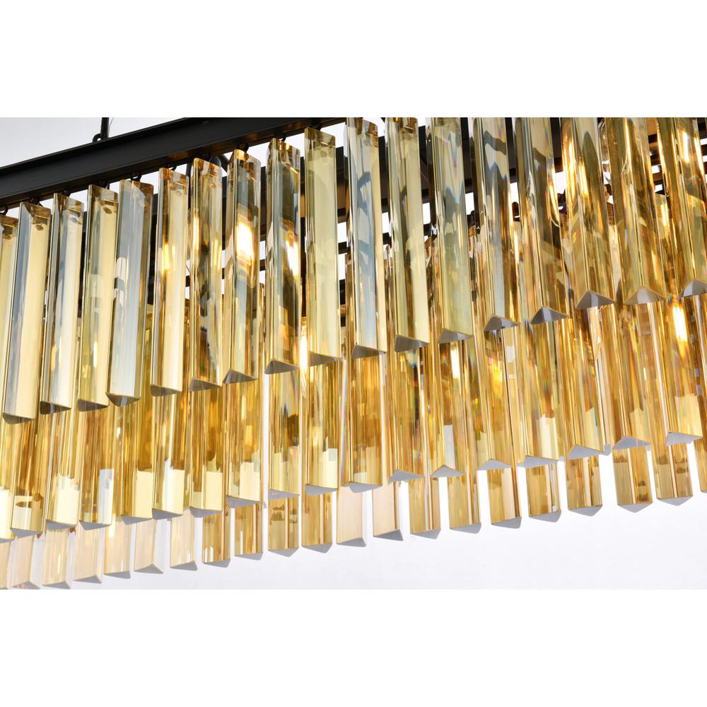 Sydney 12 light Matte Black Chandelier Golden Teak (Smoky) Royal Cut Crystal