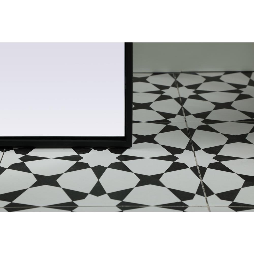 Metal Frame Arch Full Length Mirror 28x74 Inch in Black