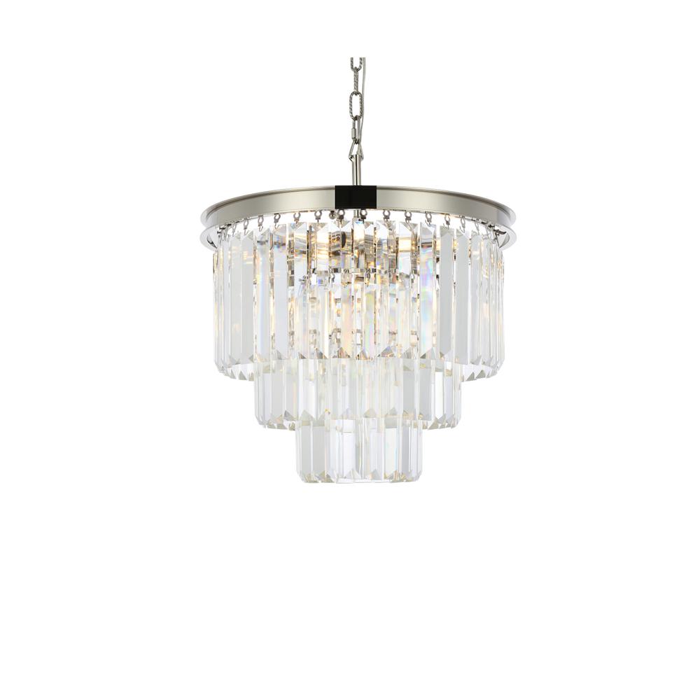 Sydney 9 light polished nickel Chandelier Clear Royal Cut Crystal