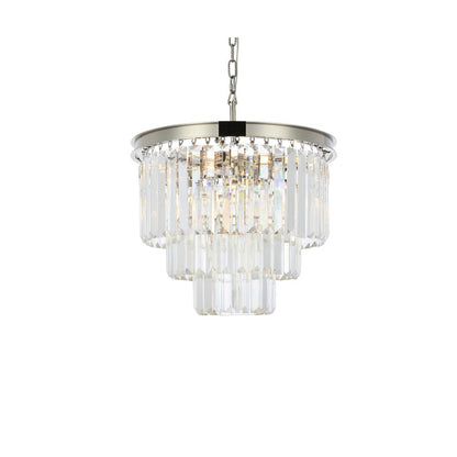 Sydney 9 light polished nickel Chandelier Clear Royal Cut Crystal