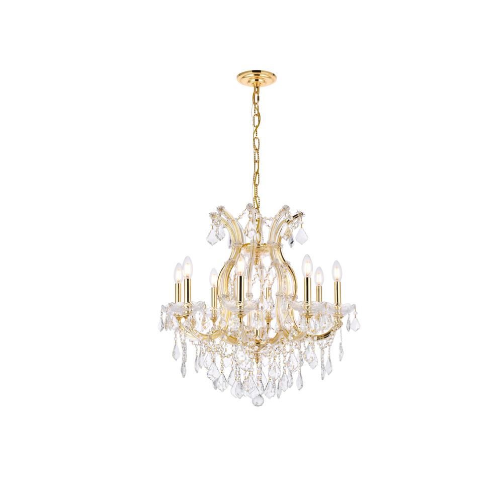Maria Theresa 9 light Gold Chandelier Clear Royal Cut Crystal