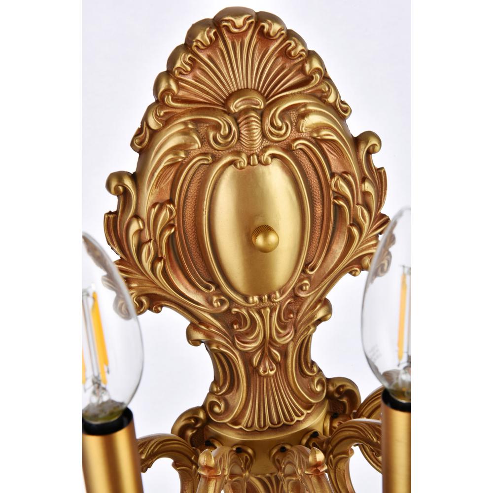 Monarch 5 light French Gold Wall Sconce Golden Teak (Smoky) Royal Cut Crystal