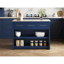 48 inch Kitchen Island in Blue