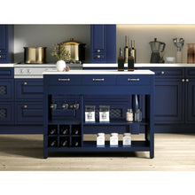 48 inch Kitchen Island in Blue