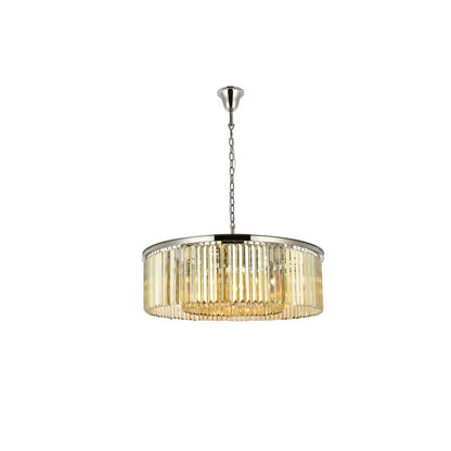 Sydney 10 light polished nickel Chandelier Golden Teak (Smoky) Royal Cut Crystal