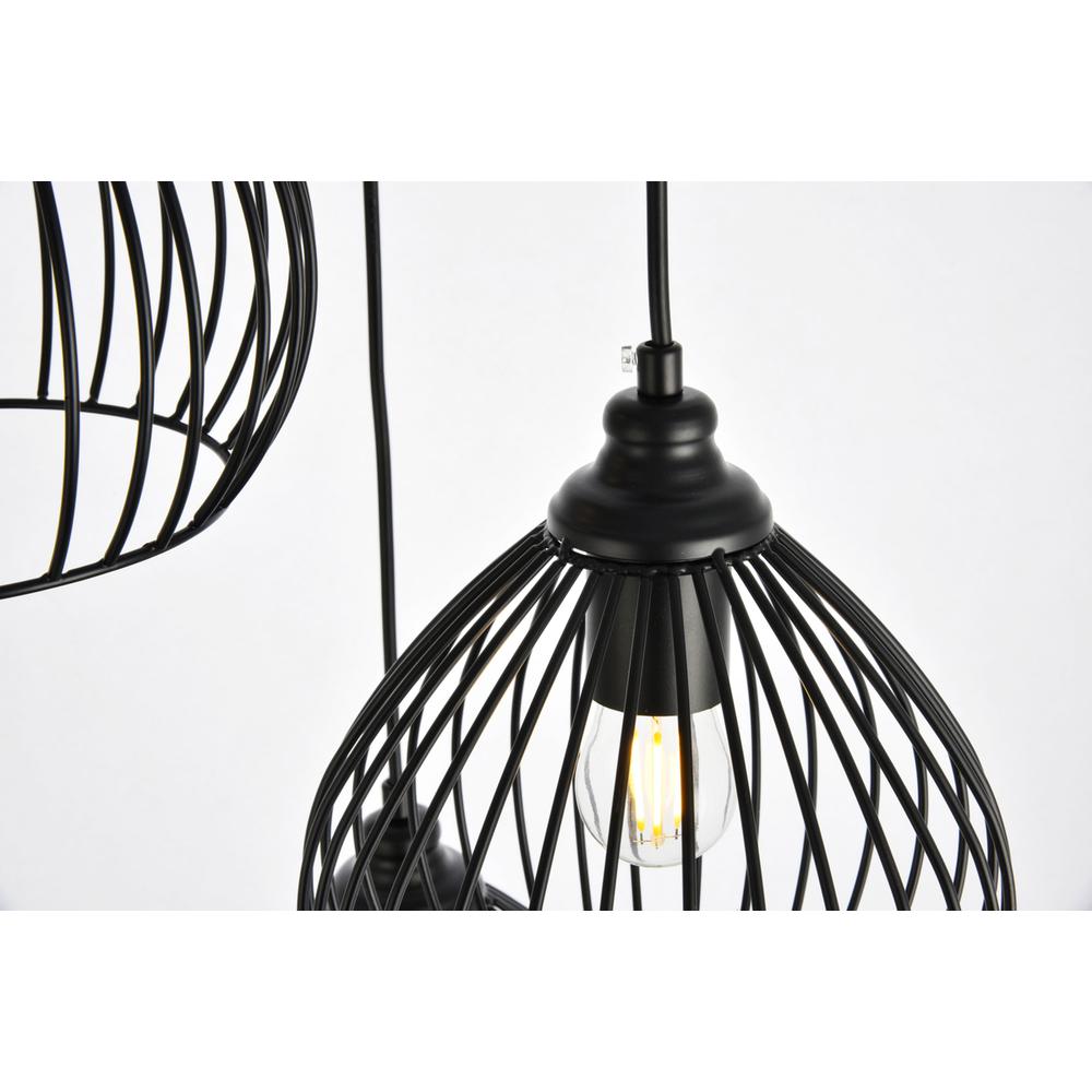 Sayer Collection Pendant D16.0 H23.1 Lt:3 Black Finish