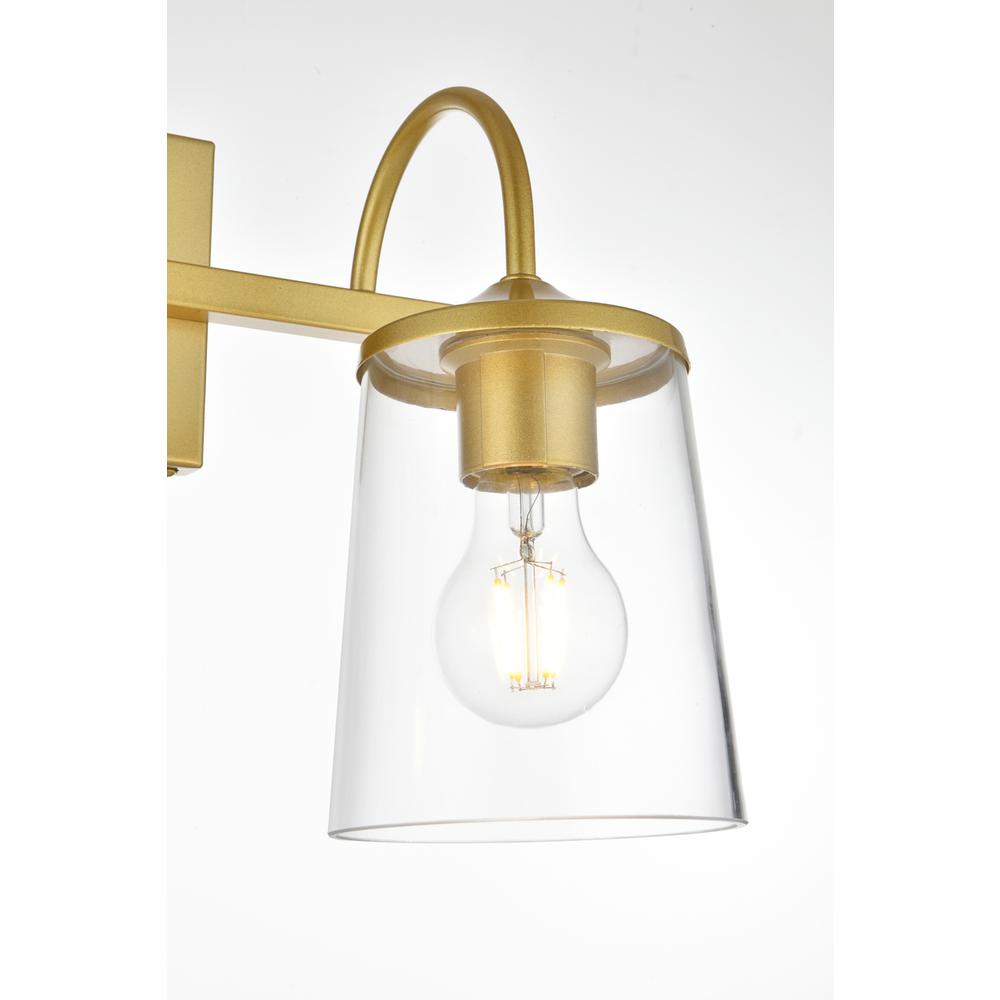 Avani 2 light Brass and Clear Bath Sconce
