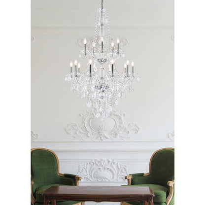Verona 15 light Chrome Chandelier Clear Royal Cut Crystal