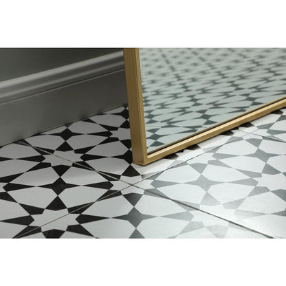 Metal Frame Arch Full Length Mirror 32x76 Inch in Brass