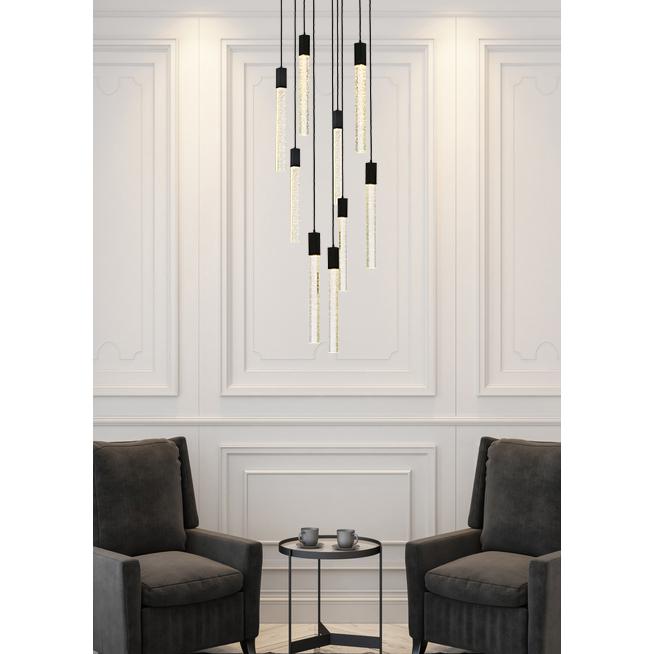 Weston 9 lights pendant in black