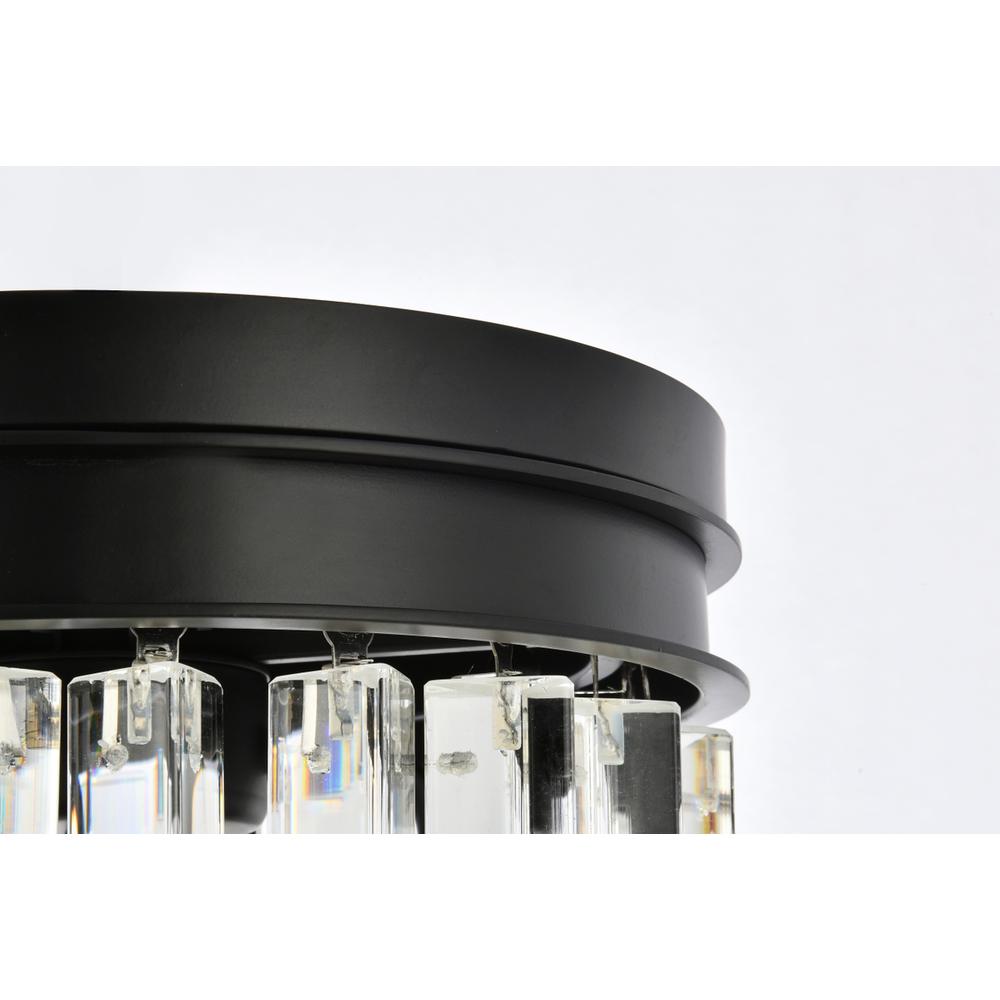 Sydney 3 light Matte Black Flush Mount Clear Royal Cut Crystal