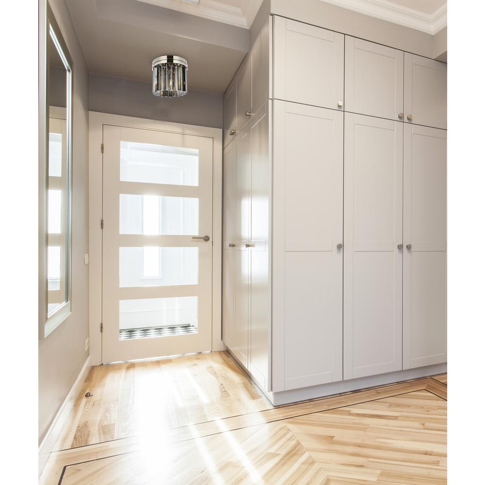 Sydney 3 light polished nickel Flush Mount Silver Shade (Grey) Royal Cut Crystal