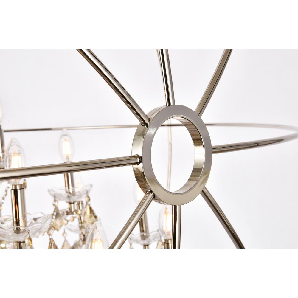 Geneva 25 light polished nickel Chandelier Golden Teak (Smoky) Royal Cut crystal