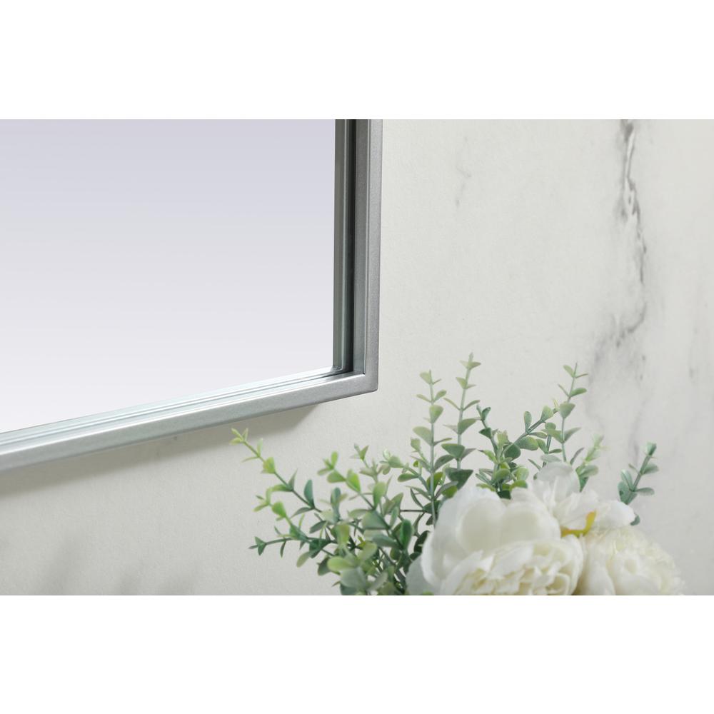 Metal Frame Arch Mirror 42x34 Inch in Silver
