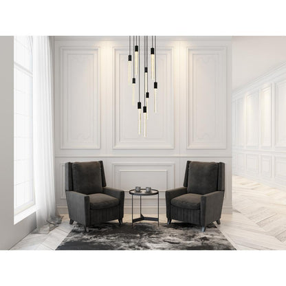 Weston 9 lights pendant in black