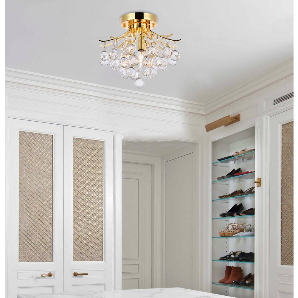 Toureg 3 light Gold Flush Mount Clear Royal Cut Crystal