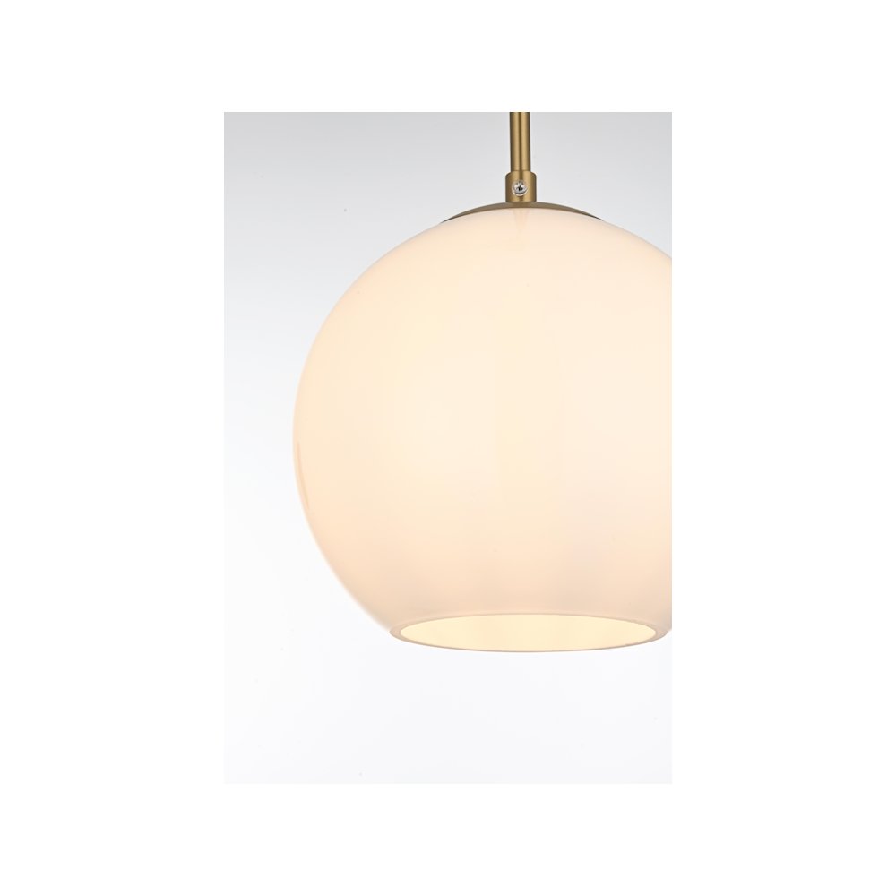 Baxter 8 Inch Pendant Frosted White Shade in Satin Gold