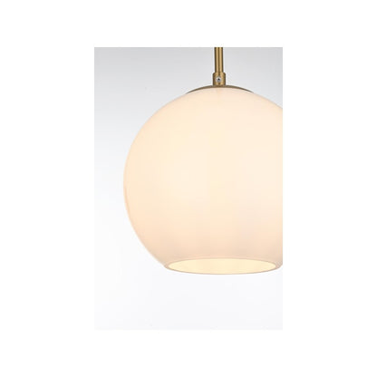 Baxter 8 Inch Pendant Frosted White Shade in Satin Gold