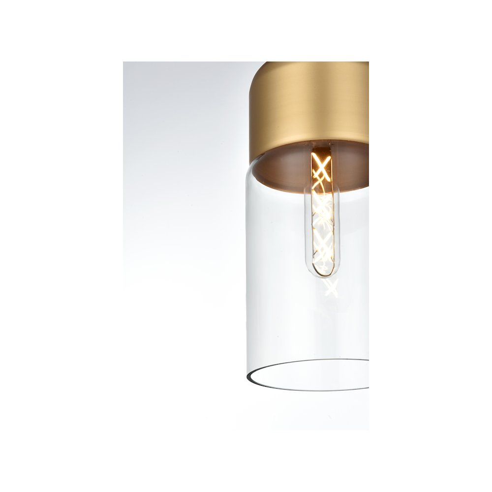 Ashwell 5 Inch Pendant Clear Shade in Satin Gold
