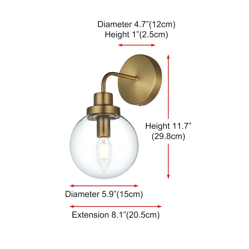 Hanson 6 inch Wall Sconce in Satin Gold