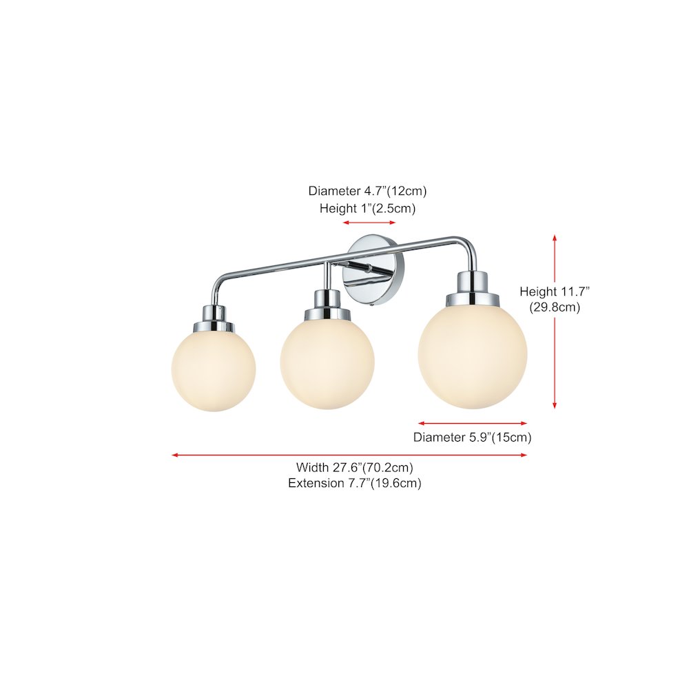 Hanson 28 inch Wall Sconce in Chrome