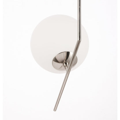 Ryland 1 Light Chrome And Frosted White Glass Pendant
