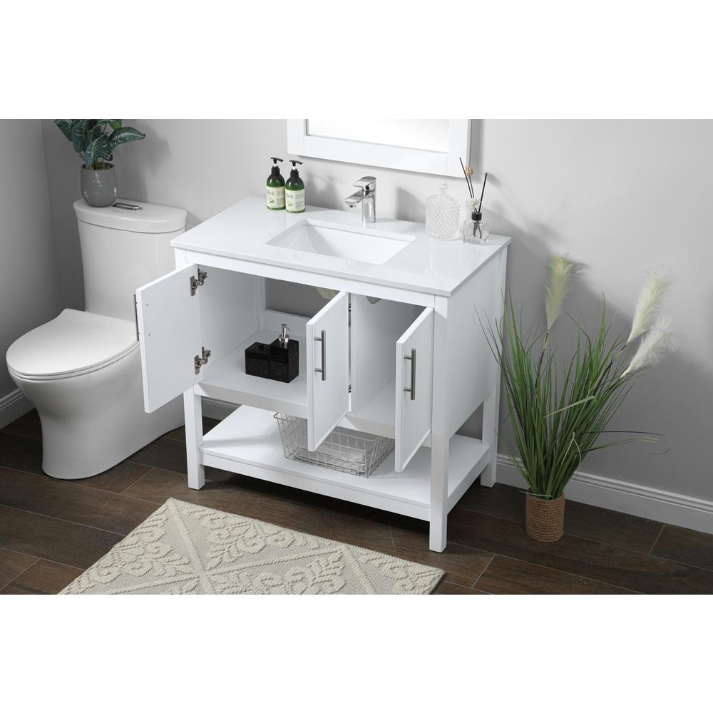 36 Inch SIngle Bathroom Vanity In White