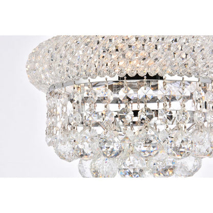 Primo 3 light Chrome Flush Mount Clear Royal Cut Crystal
