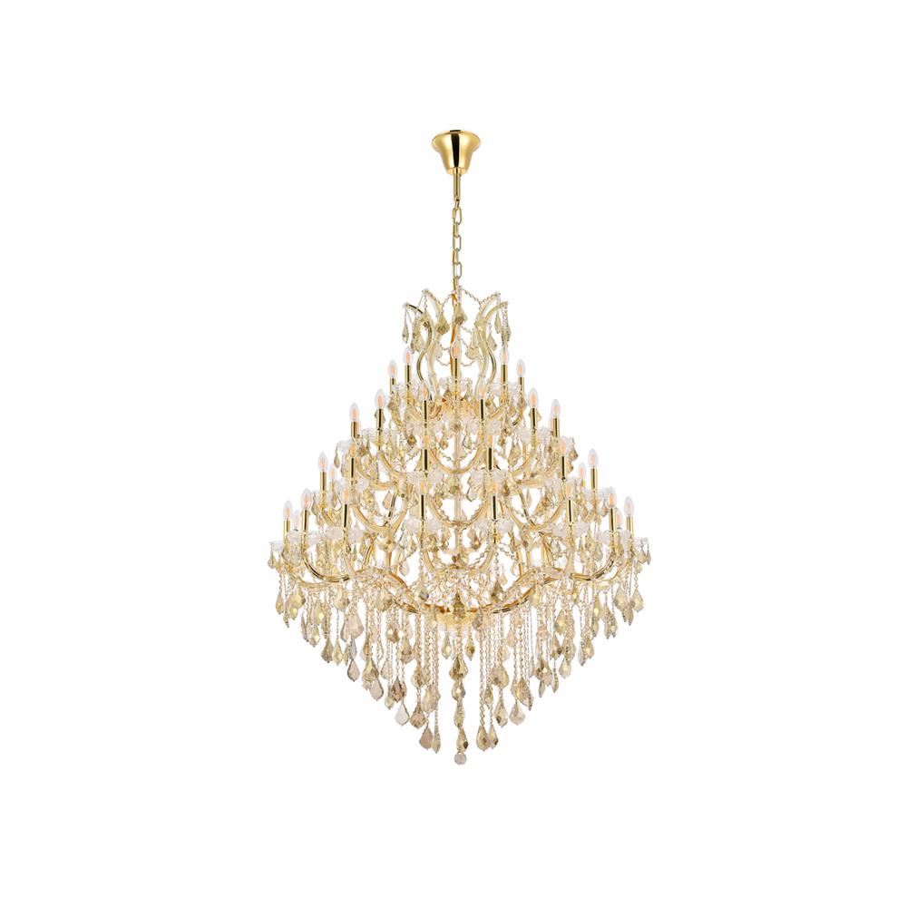 Maria Theresa 49 light Gold Chandelier Golden Teak (Smoky) Royal Cut Crystal