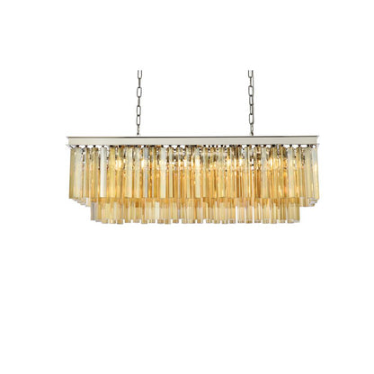 Sydney 12 light polished nickel Chandelier Golden Teak (Smoky) Royal Cut Crystal