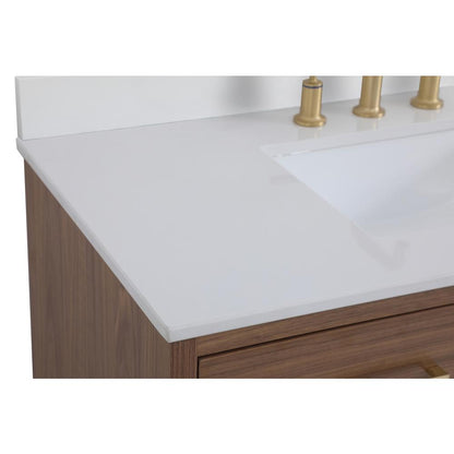 42 inch bathroom Vanity in Walnut Brown with Backsplash