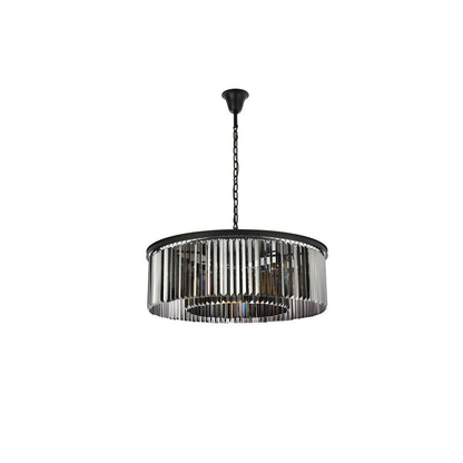 Sydney 10 light Matte Black Chandelier Silver Shade (Grey) Royal Cut Crystal