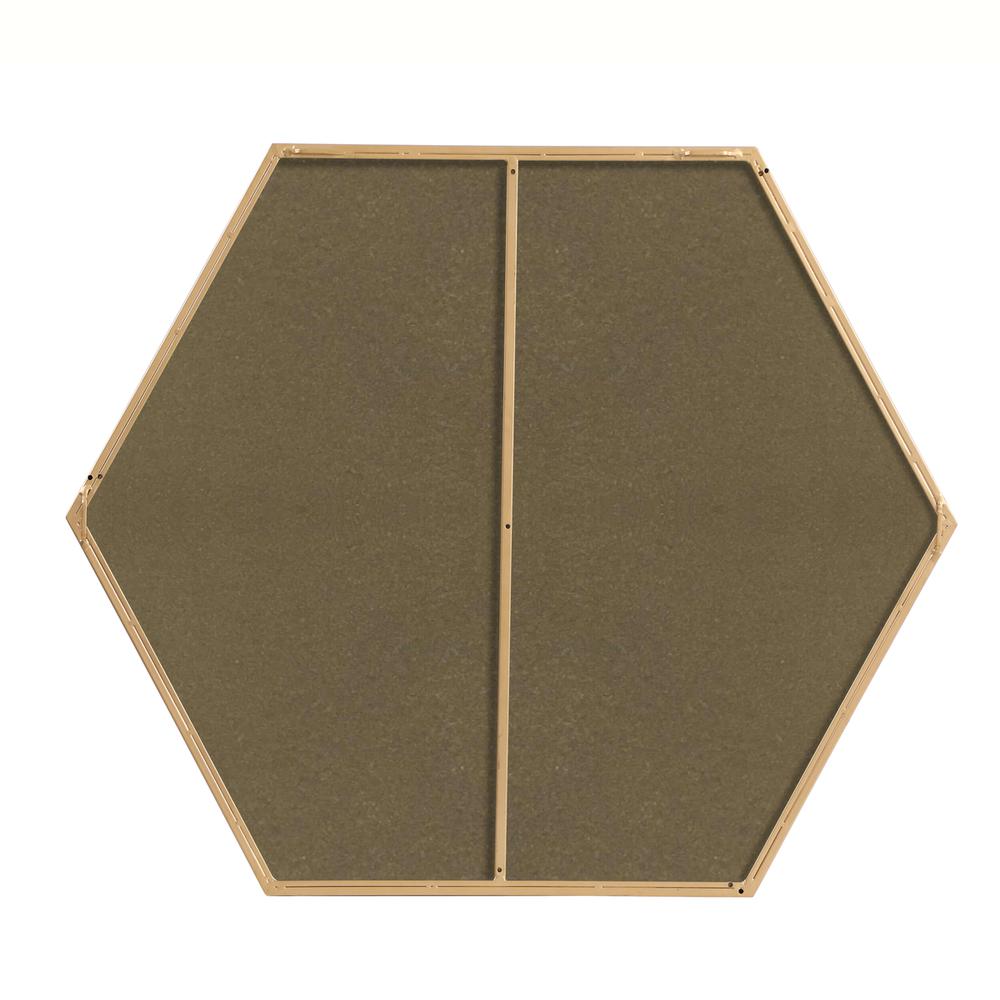 Metal frame hexagon mirror 38 inch in Brass