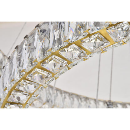 Monroe Integrated LED chip light Gold Chandelier Clear Royal Cut Crystal