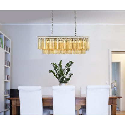 Sydney 12 light polished nickel Chandelier Golden Teak (Smoky) Royal Cut Crystal