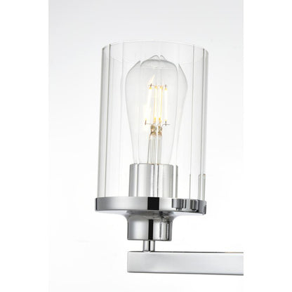 Saanvi 3 light Chrome and Clear Bath Sconce