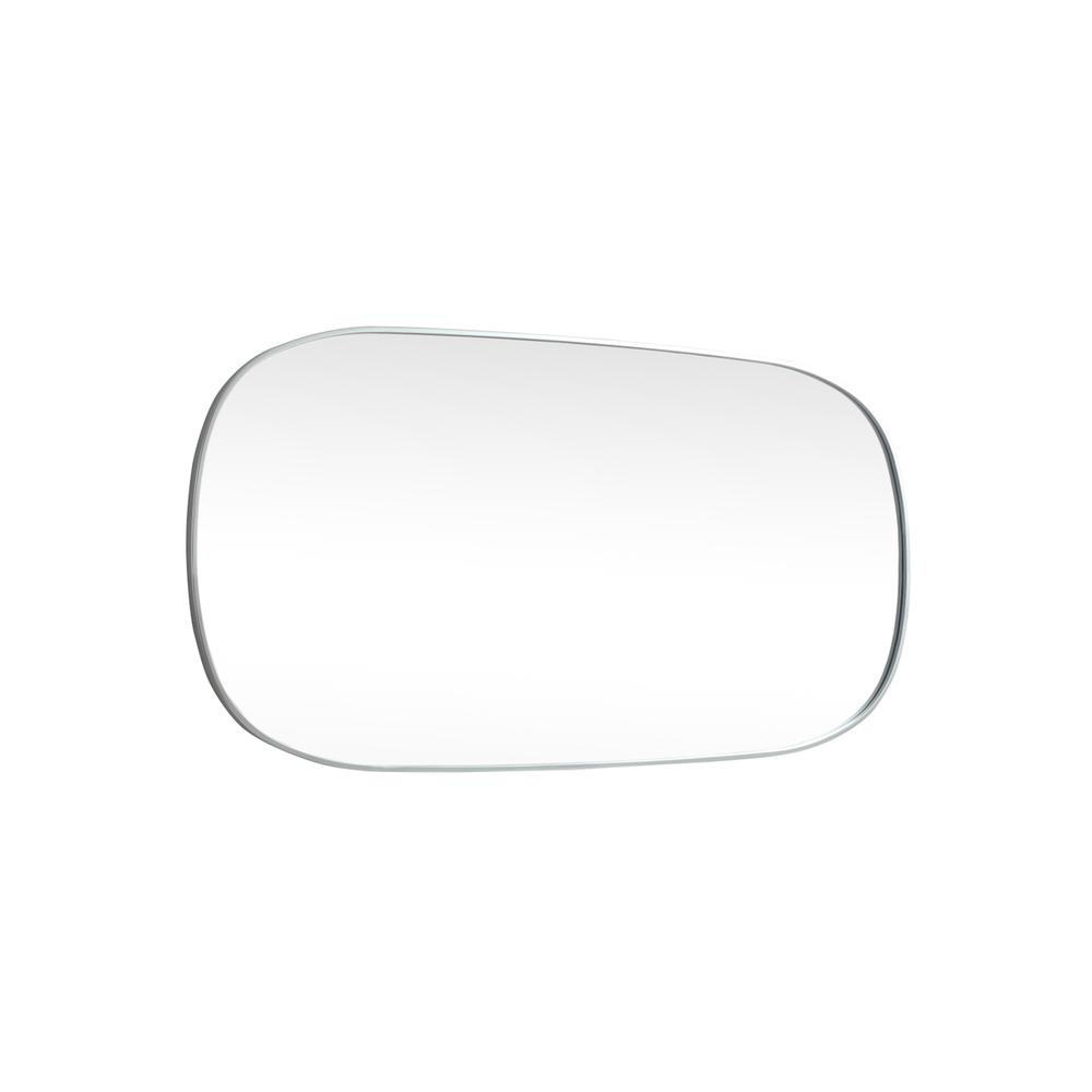Metal Frame Oval Mirror 30x60 Inch in Silver