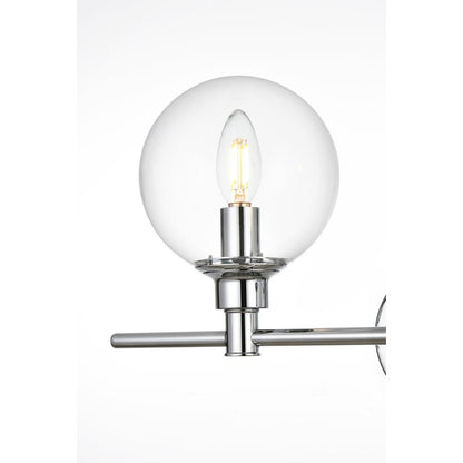 Jaelynn 4 light Chrome and Clear Bath Sconce