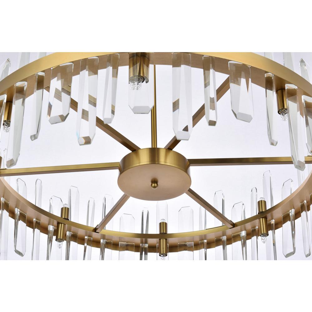 Serena 32 inch crystal round chandelier in satin gold